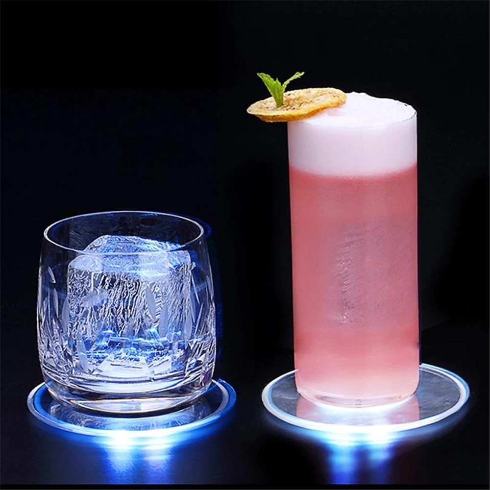 led tácek akrylový krystal podložka na jídlo kreativní držák na tácek bar dekorace světlo party atmosféra světlo kreativní noční světlo 2025 - $8.49 –P9