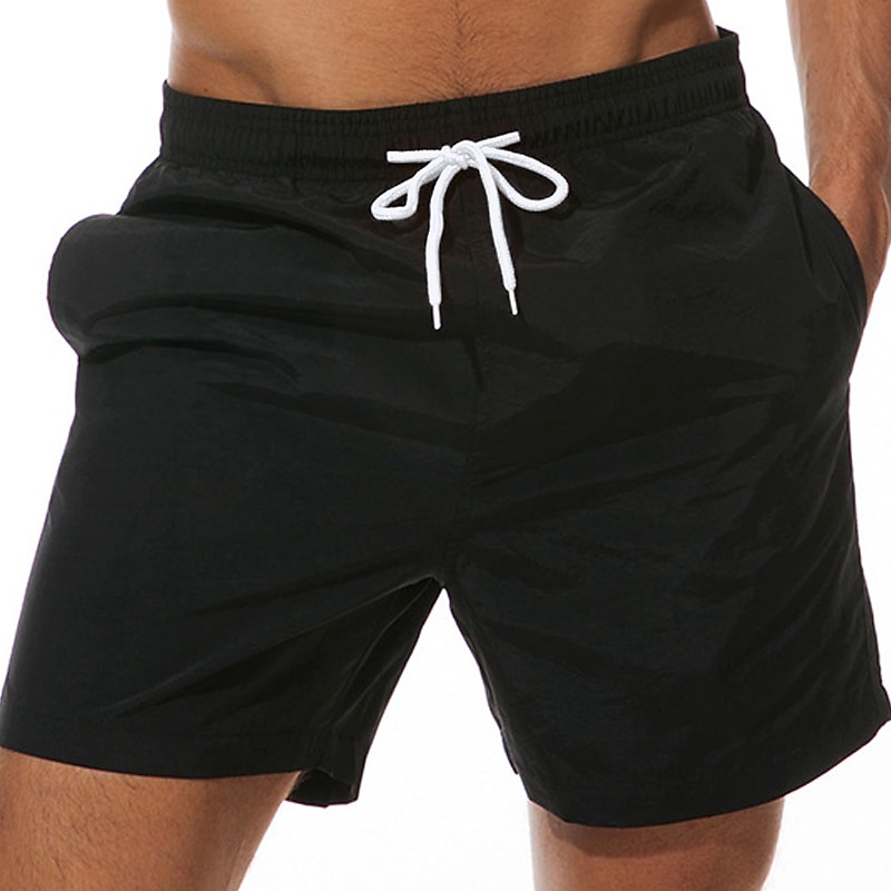Herr Boardshorts Badshorts Sommarshorts Beach Shorts Ficka Snörning med meshfoder Slät Snabb tork Utomhus Helgdag Utekväll Hawaiisk Boho Grågrön Svart 2025 - $16.49 –P2