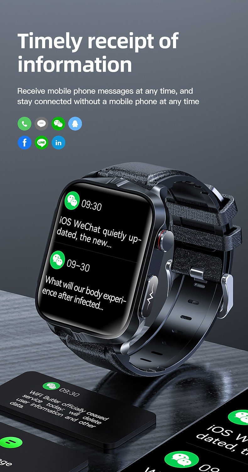 2025年 パルス理学療法 ECG 血糖値 スマートヘルスウォッチ フィットネス ランニングウォッチ Bluetooth 体温モニタリング 万歩計 Android iOS 対応 男女共用 IP68 防水  コレクション – $79.99 –P17