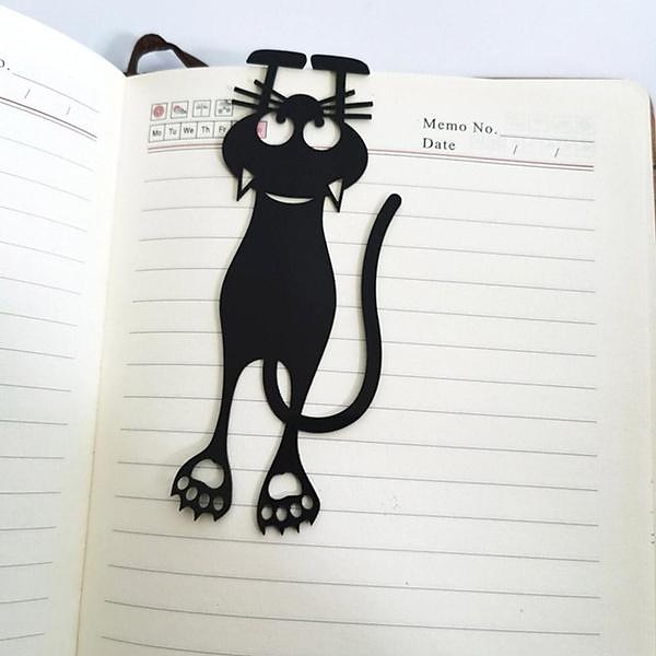 1 Stück schwarze Katze Kunststoff-Lesezeichen-Umschlagschild, ausgehöhlte Mini-3D-Tier-Lesezeichen, Geschenk zum Schulanfang 2025 - $3.49 –P4