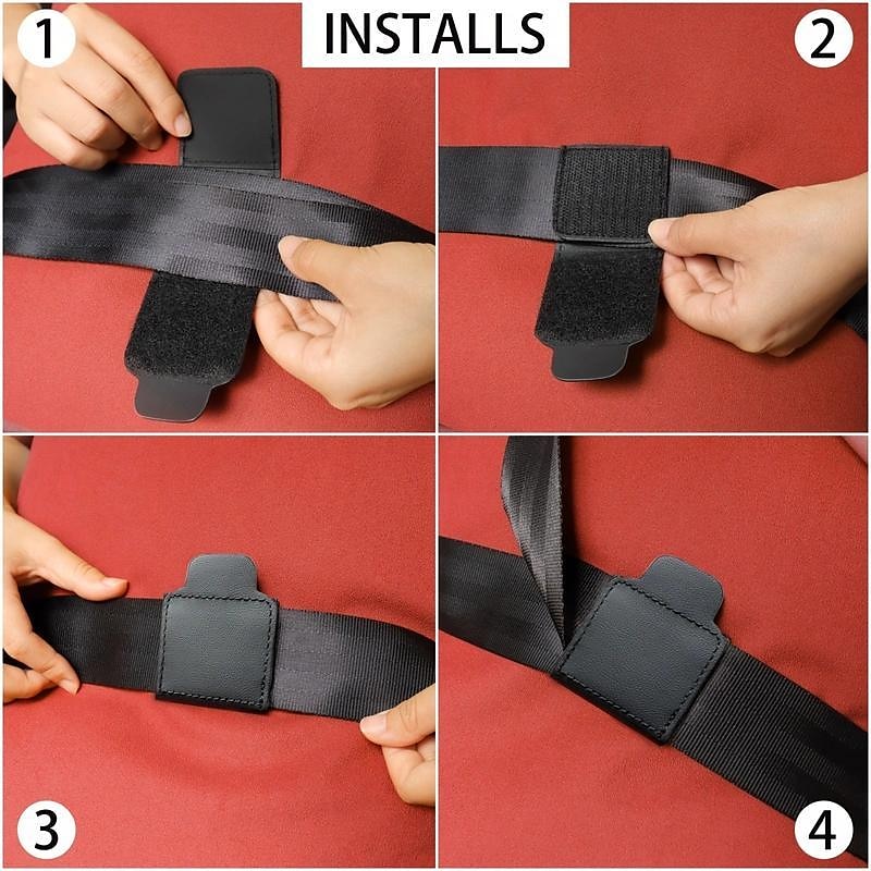 2Pcs Car Seat Seat Belt Adjuster Velcro PU Leather Seat Belt For Children Pregnant Women With Limiter Fixed Clip Anti-stretching Neck Belly 2025 - $11.99 –P5