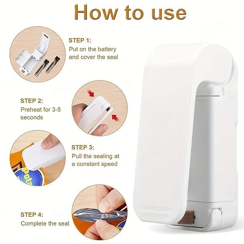 termosigillatrice portatile per sacchetti, custodia in plastica per sacchetti sigillanti per snack clip mini sigillatrice pratica guarnizione adesiva per gadget per snack alimentari del 2025 a $3.99 –P4