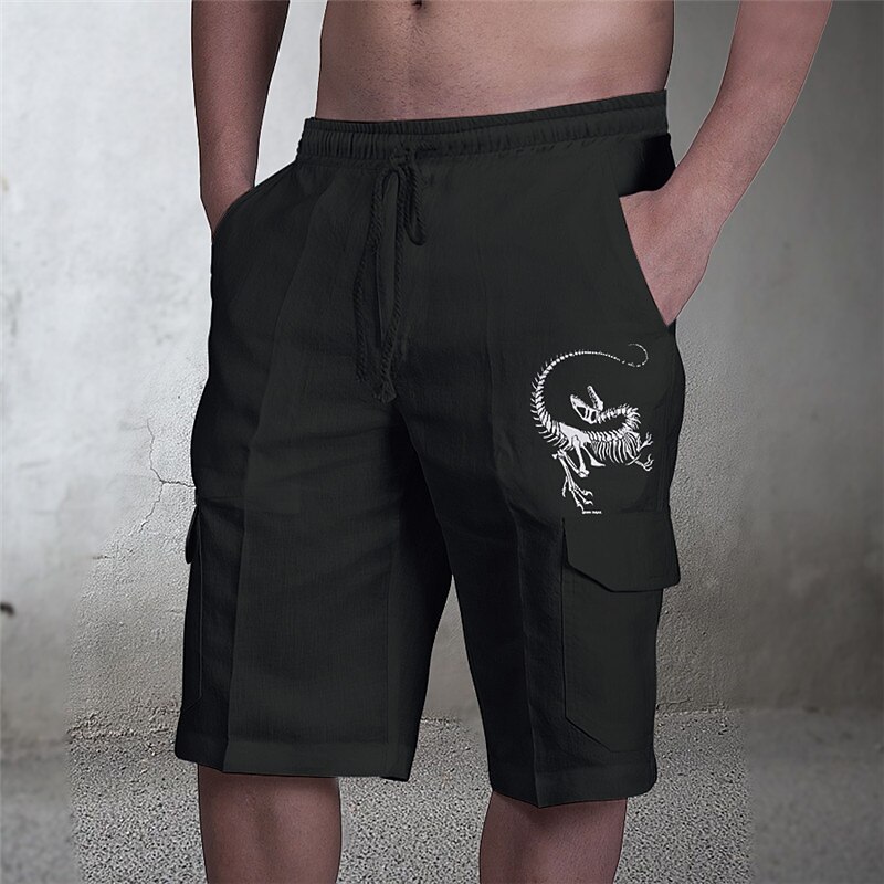 Men's Animal Skull Graphic Prints Cargo Shorts Summer Shorts Mid Waist Streetwear Designer Casual Daily Holiday Elastic Waist Drawstring Print Designer Clothing Apparel 2025 - $19.99 –P4