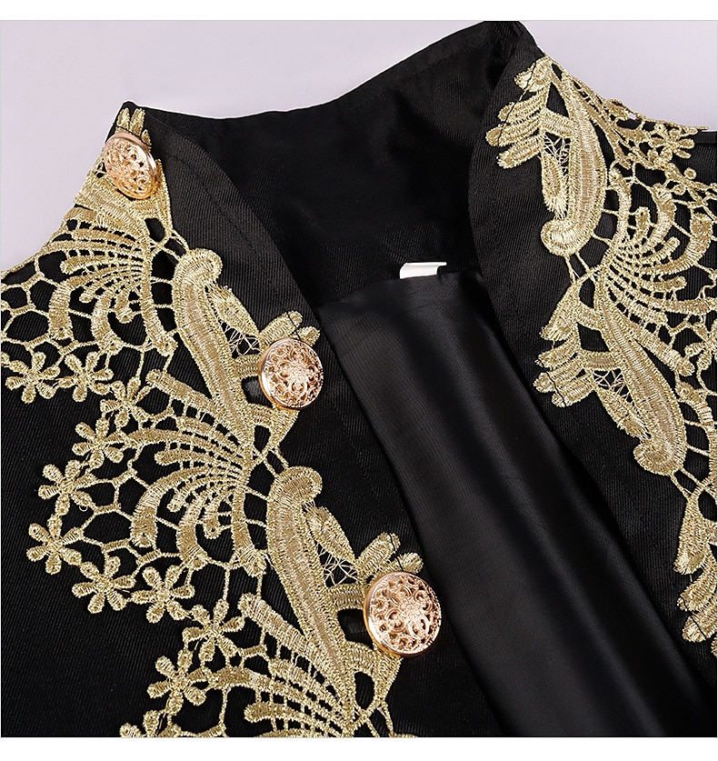 Ретро Средневековый Эпоха возрождения Пальто Брюки Инвентарь Принц барин Вышивка Вышивка Маскарадный костюм Муж. Королевский Карнавал Маскарад Для вечеринок Венецианский карнавал Взрослые 2026 - $113.99 –P9