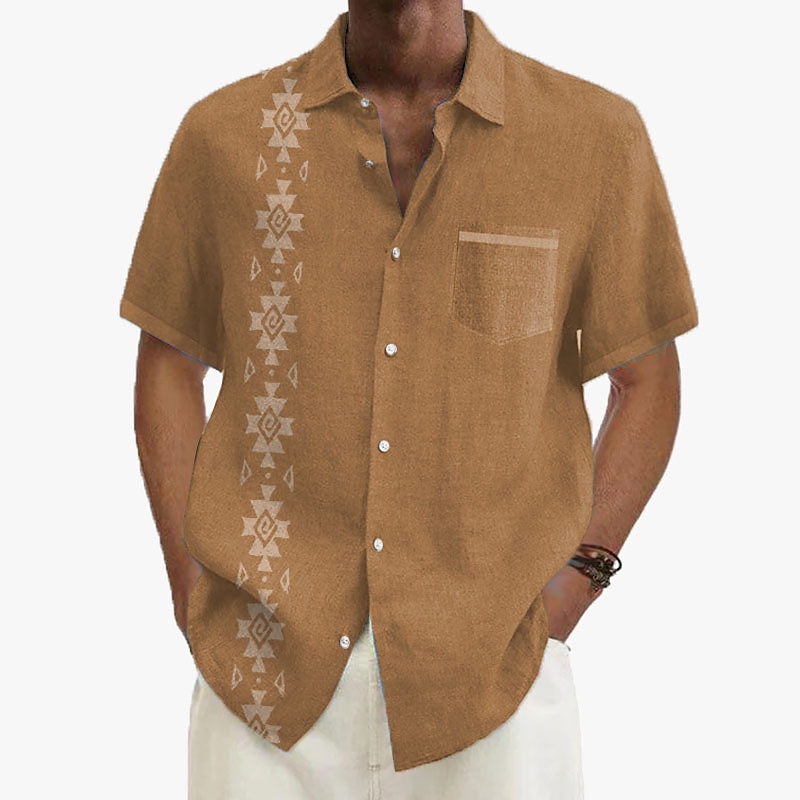 Férfi Gombos póló Rövid ujjú Szüret Hawaii Alkalmi Vakáció Hétköznapi Nyár Tavasz Galléros ingek Begombol Zseb 3D nyomtatás finom Khaki+Khaki Fekete Világoszöld Sötétkék Tengerészkék 2025 - $24.99 –P11