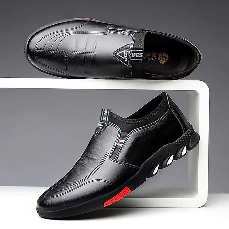 heren instappers voor casual schoenen – bruine kunstleren ademende wandelschoenen met flexibele zool – lichtgewicht modieuze sneakers voor dagelijks gebruik en reizen 2025 - $19.99 –P2