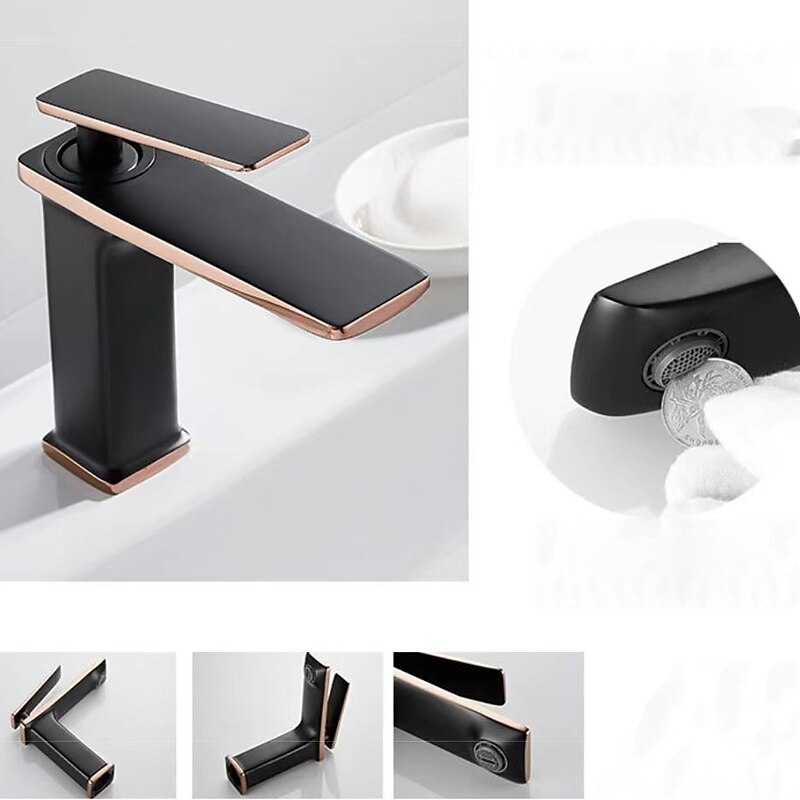 mitigeur lavabo mitigeur lavabo sur gorge, monobloc mitigeur céramique mitigeur lavabo avec flexible eau froide et eau chaude noir doré blanc chrome de 2025 ? $89.99 –P3