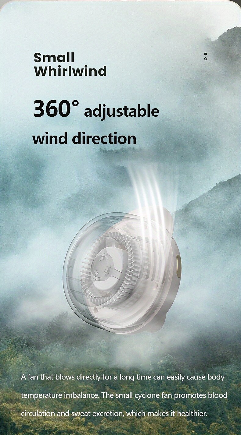 Neck Fan with Adjustable Lanyard – USB Rechargeable Hands-Free Fan with 3-Speed Cooling for Outdoor Use 2025 - $24.99 –P5