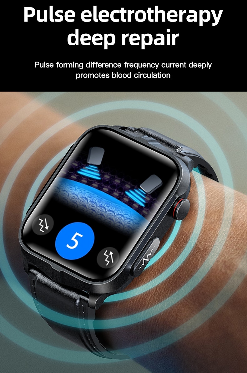 2025年 パルス理学療法 ECG 血糖値 スマートヘルスウォッチ フィットネス ランニングウォッチ Bluetooth 体温モニタリング 万歩計 Android iOS 対応 男女共用 IP68 防水  コレクション – $79.99 –P3