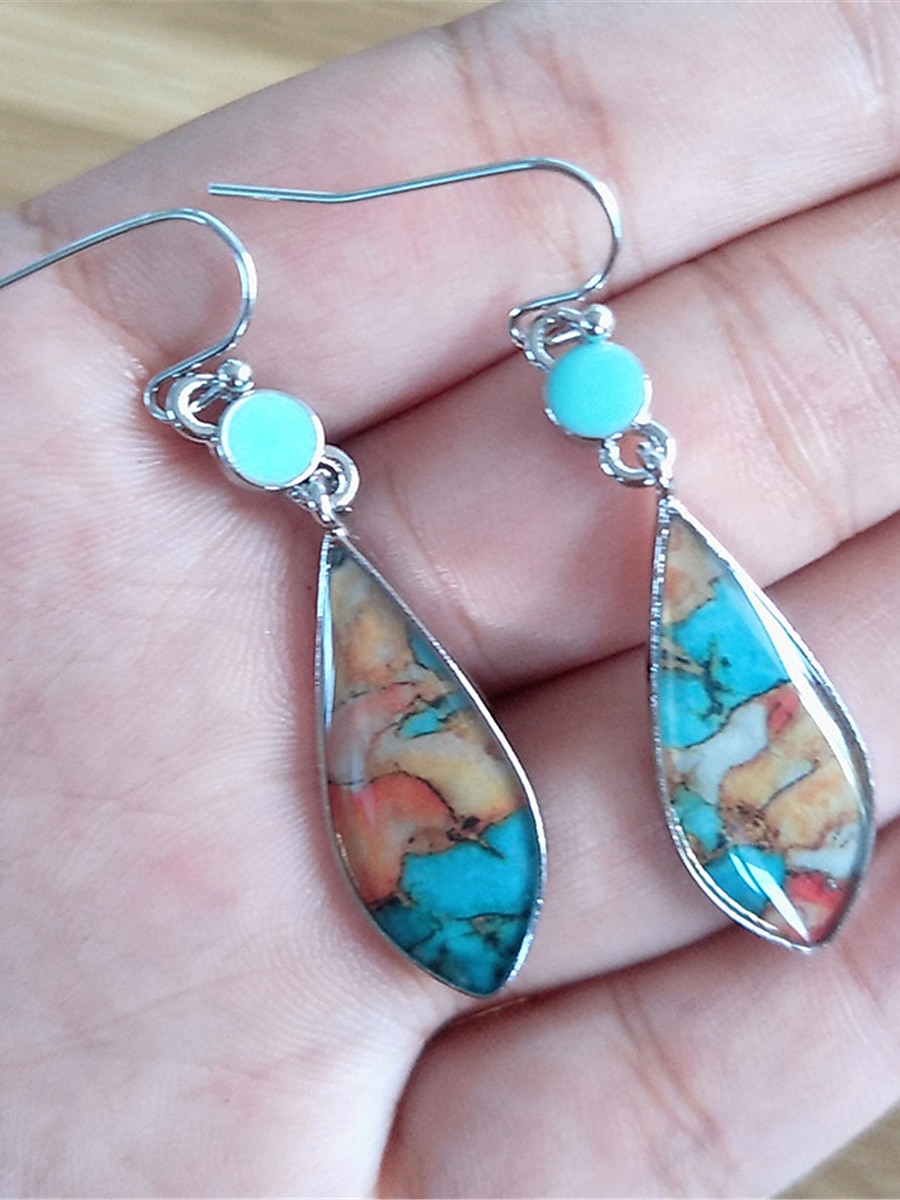 Mujer Pendientes Estilo Étnico Exterior Bloque de color Arete 2025 - $11.99 –P3