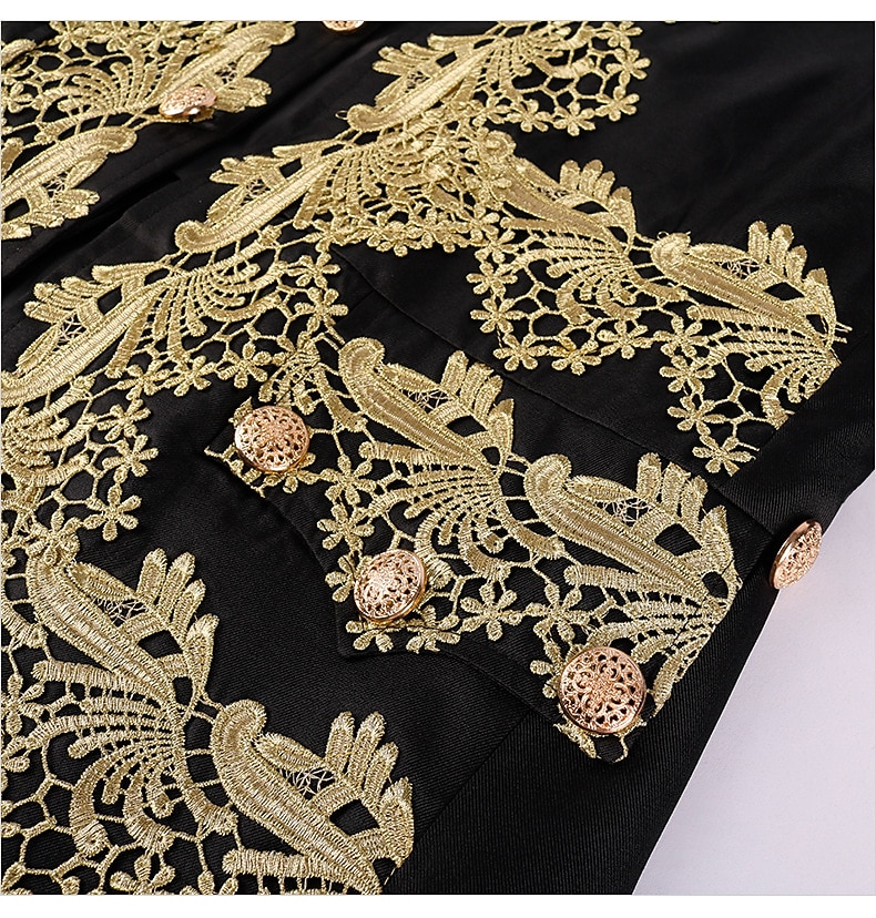 Ретро Средневековый Эпоха возрождения Пальто Брюки Инвентарь Принц барин Вышивка Вышивка Маскарадный костюм Муж. Королевский Карнавал Маскарад Для вечеринок Венецианский карнавал Взрослые 2026 - $113.99 –P10