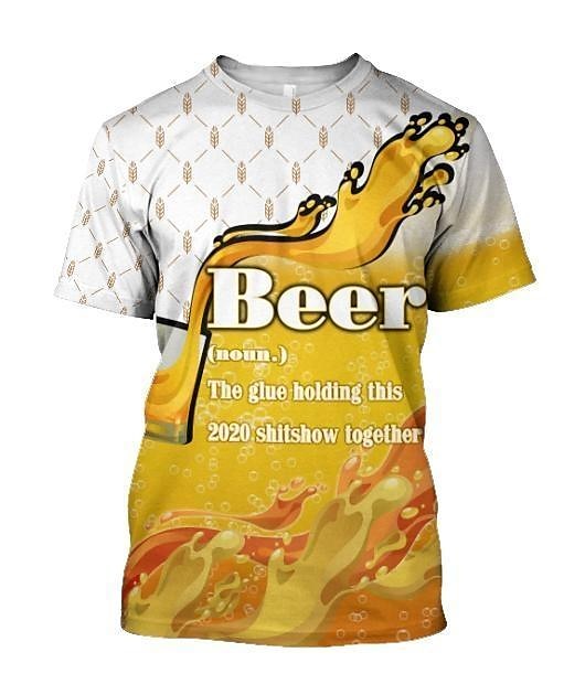 2025年 男性用 カラーブロック 3D ビール シャツ Tシャツ 半袖 Tシャツ ラウンドネック シャツ ベーシック お出かけ 週末 オクトーバーフェスト ライトイエロー ブラック ホワイト 衣類 プラスサイズ S M L XL 2XL 3XL S  コレクション – $17.99 –P2