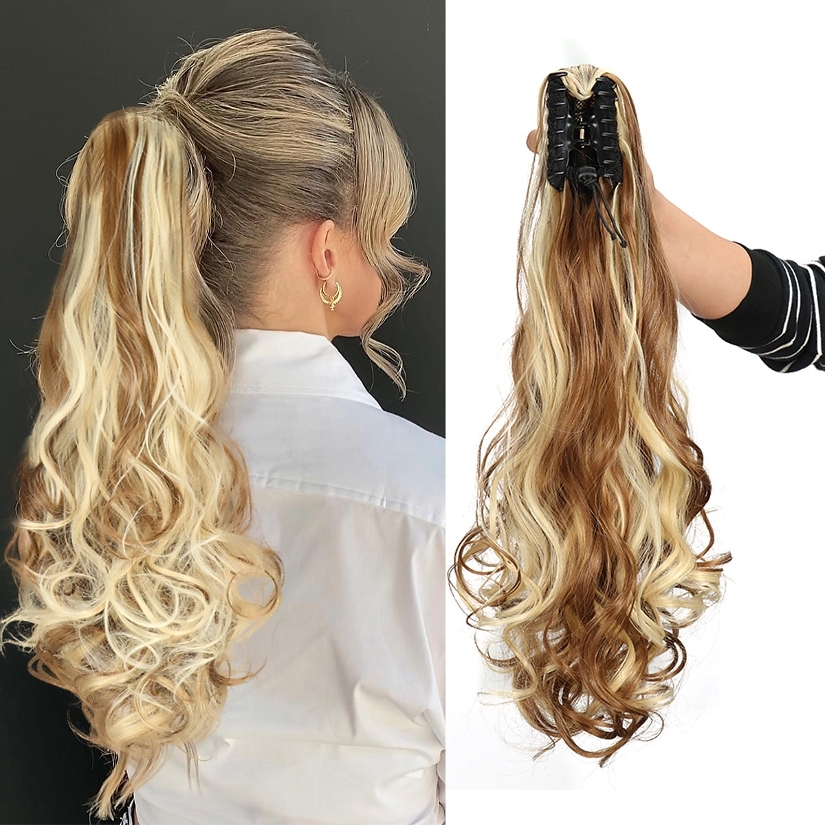 Gancio Code Classico / sintetico / Facile da indossare Capelli sintetici Pezzo di capelli Estensione capelli Ondulato / Onda naturale 22 pollici Festa / Serata / Da tutti i giorni / Da mare del 2025 a $14.49 –P10