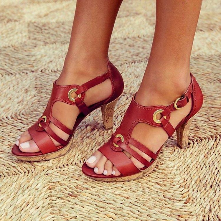 Red on sale roman sandals