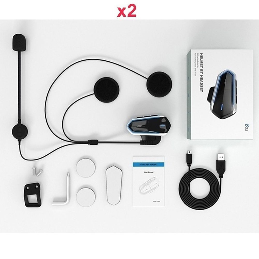 мотоциклетная гарнитура bluetooth шлем домофон водонепроницаемый шлем гарнитура bluetooth 4.1 аксессуары для мотоциклов 2025 - $41.99 -P9