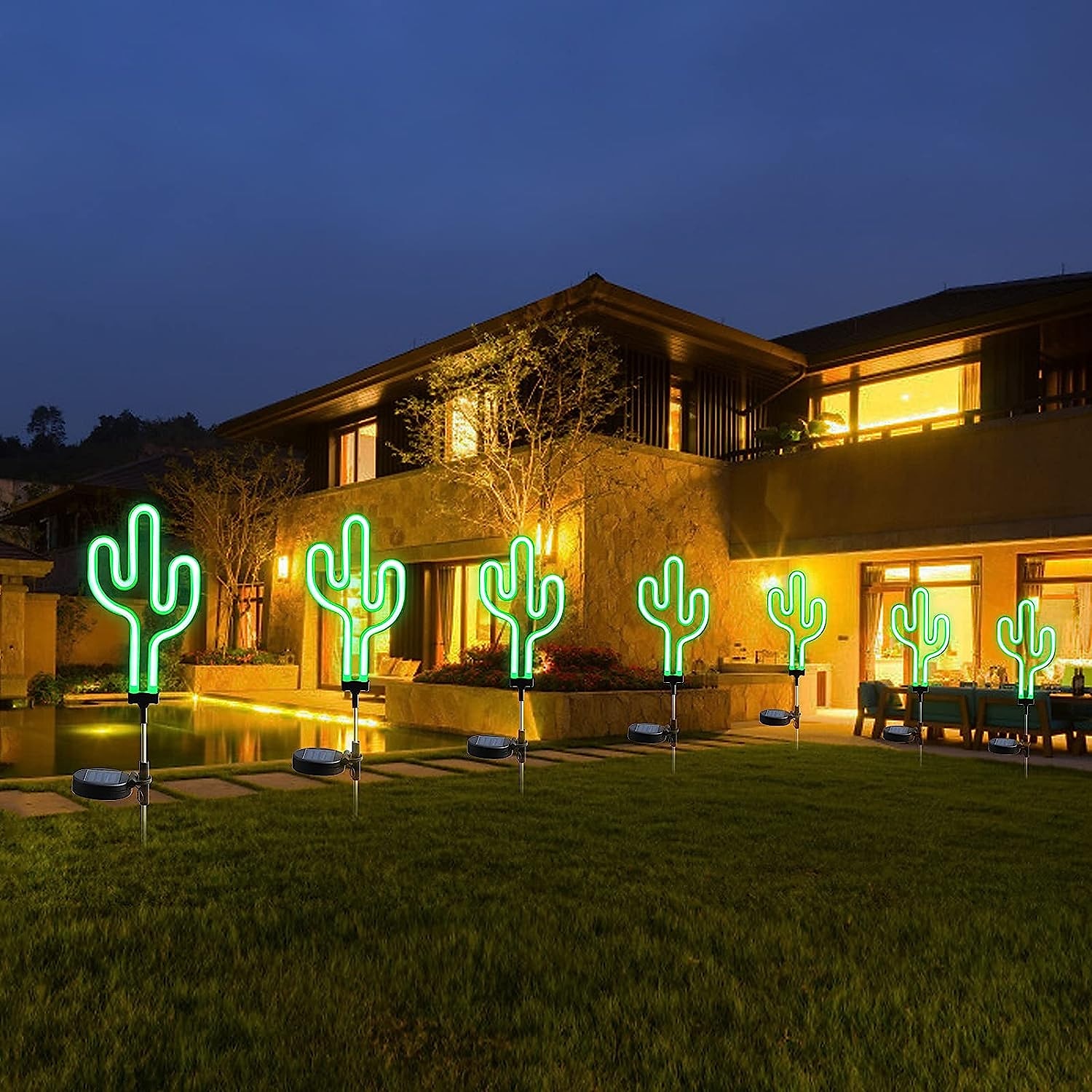Solar Garden Lights Outdoor Lights Cactus/Flamingo Neon Lights Waterproof Outdoor Lights for Garden Patio Yard Pathway Decoration 2025 - $23.99 –P10