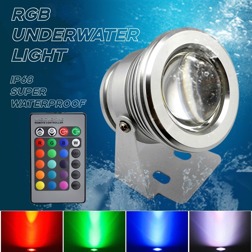 Pond Lights Underwater Fountain Light LED Submersible Spotlight RGB 16Colors Waterproof with Remote Control 10W DC12V Outdoor Garden Landscape Light 1PC 2PCS 2026 - $28.99 –P1