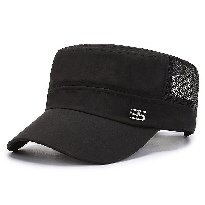 Men's Military Cap Cadet Hat Black Deep Blue Polyester Travel Beach Outdoor Vacation Plain Adjustable Sunscreen Breathable 2025 - $16.49 –P8