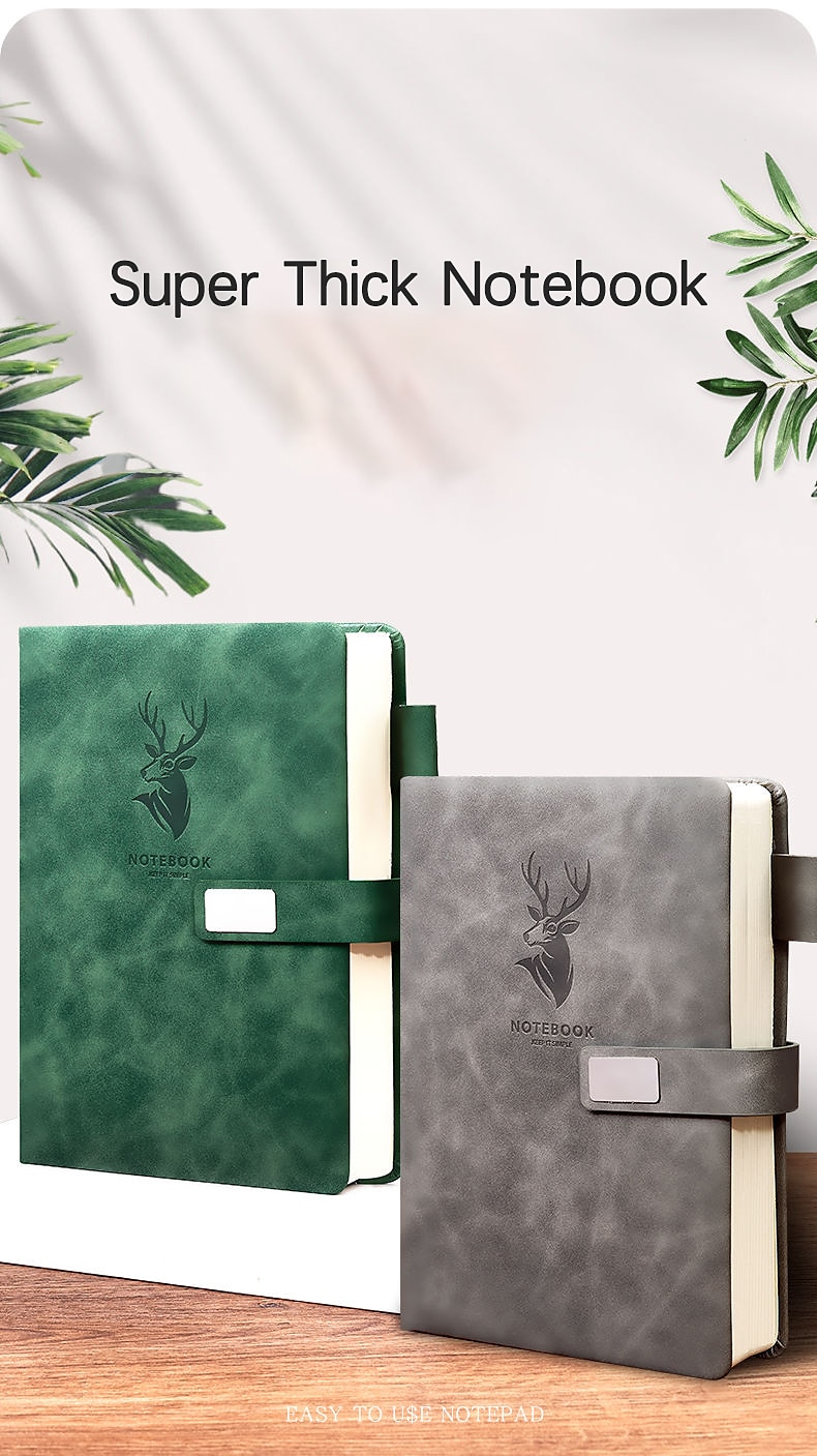 Notebook Super Thick College Students A5 Leather Business Notepad Thick Retro Simple Diary Creative Wholesale, Back to School Gift (Excluding Pens) 2025 - $20.99 –P1