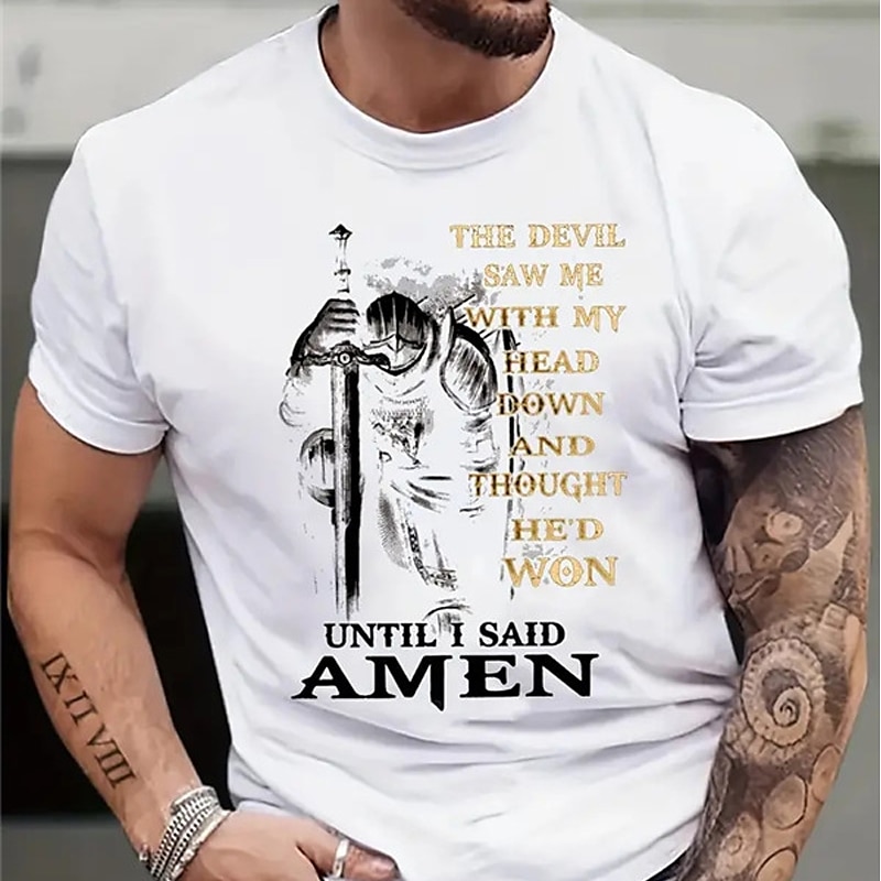 Homme Chevaliers Templiers Impressions Graphiques T-shirt T-shirt graphique Coton Manche Courte Graphique Chemise Noir Blanche bleu marine T-shirt confortable Extérieur Rue Vêtements de créateurs de de 2025 ? $15.99 –P5