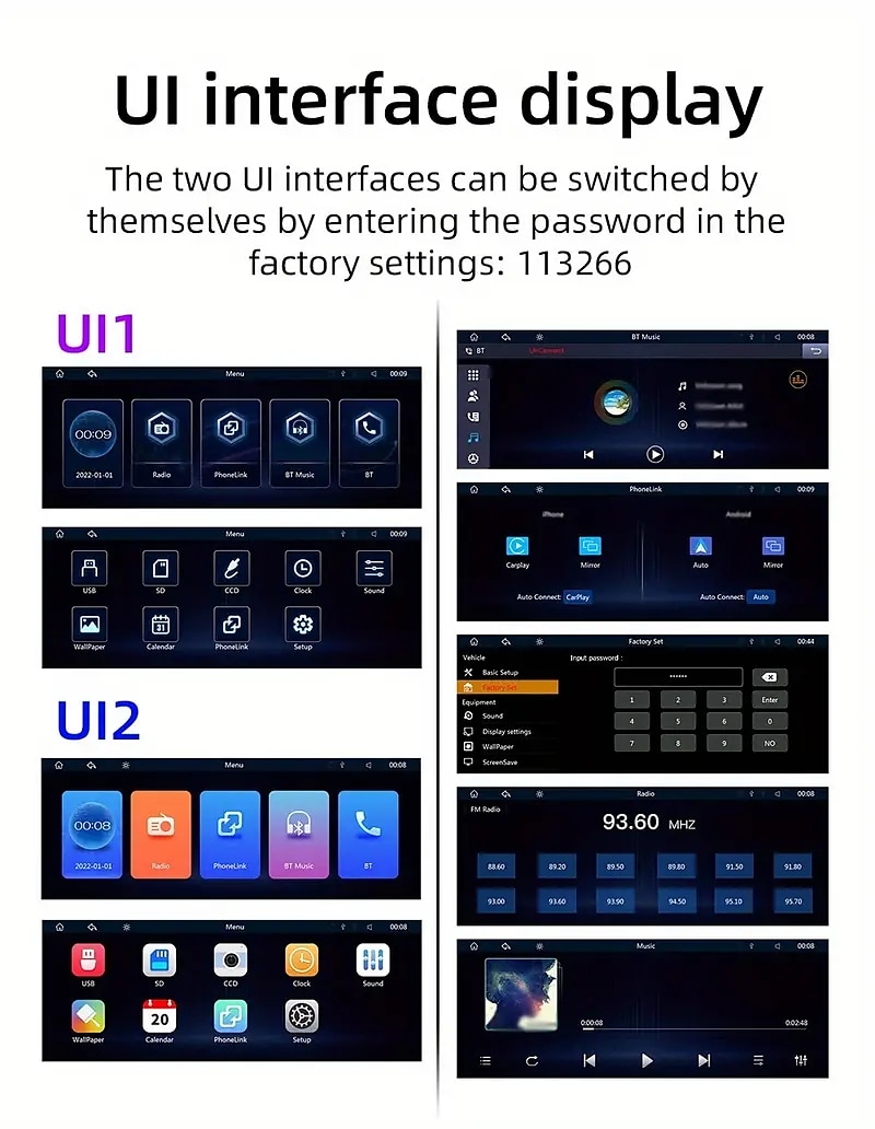 2025年 ワイヤレス carplay カーステレオ 10 インチ ips タッチポータブルカー再生画面オーディオカーラジオ受信機 android カー bt siri/google アシスタントマルチメディアプレーヤー コレクション – $181.99 –P6