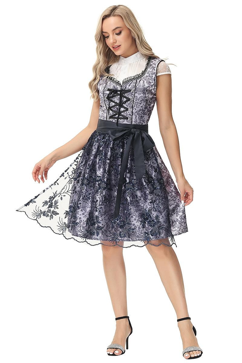 Oktoberfest Dirndl Trachtenkleader Oktoberfest / øl bayerske bayerske Wiesn Tradisjonell stil Enger Dame Tradisjonell stil klut Genser Kjole Forkle 2025 - $52.99 –P5