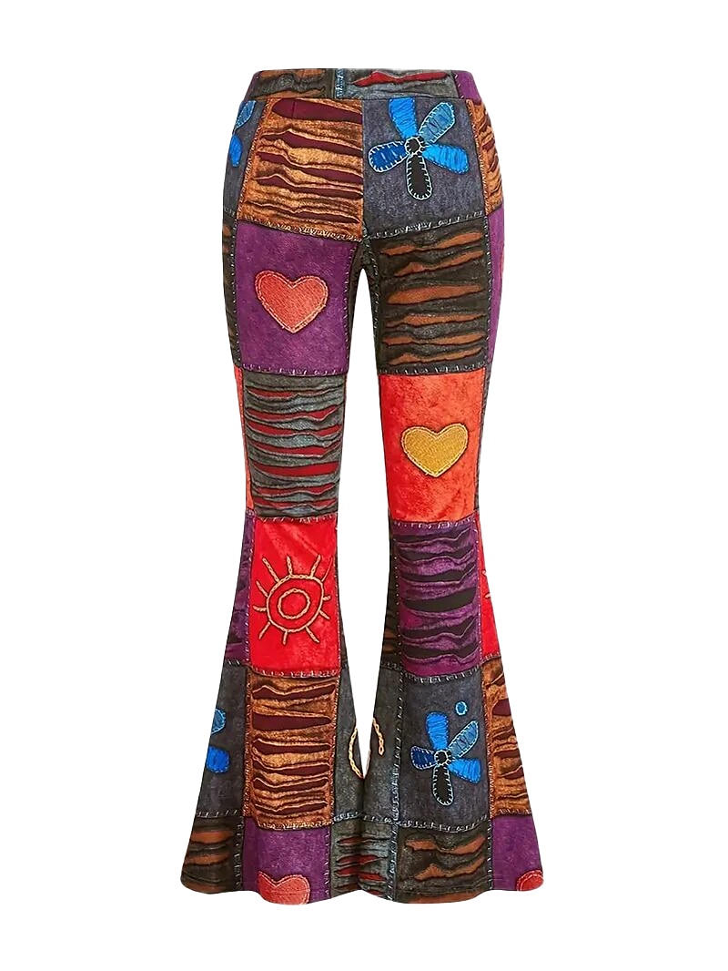 Retro / vintage 1960erne 1970erne Bukser Bell Bottom Bukser Utsvingte bukser Hippie Kostyme Dame Fest / aften Pride-parade Pride måned Voksne Bukser 2026 - $29.99 –P11