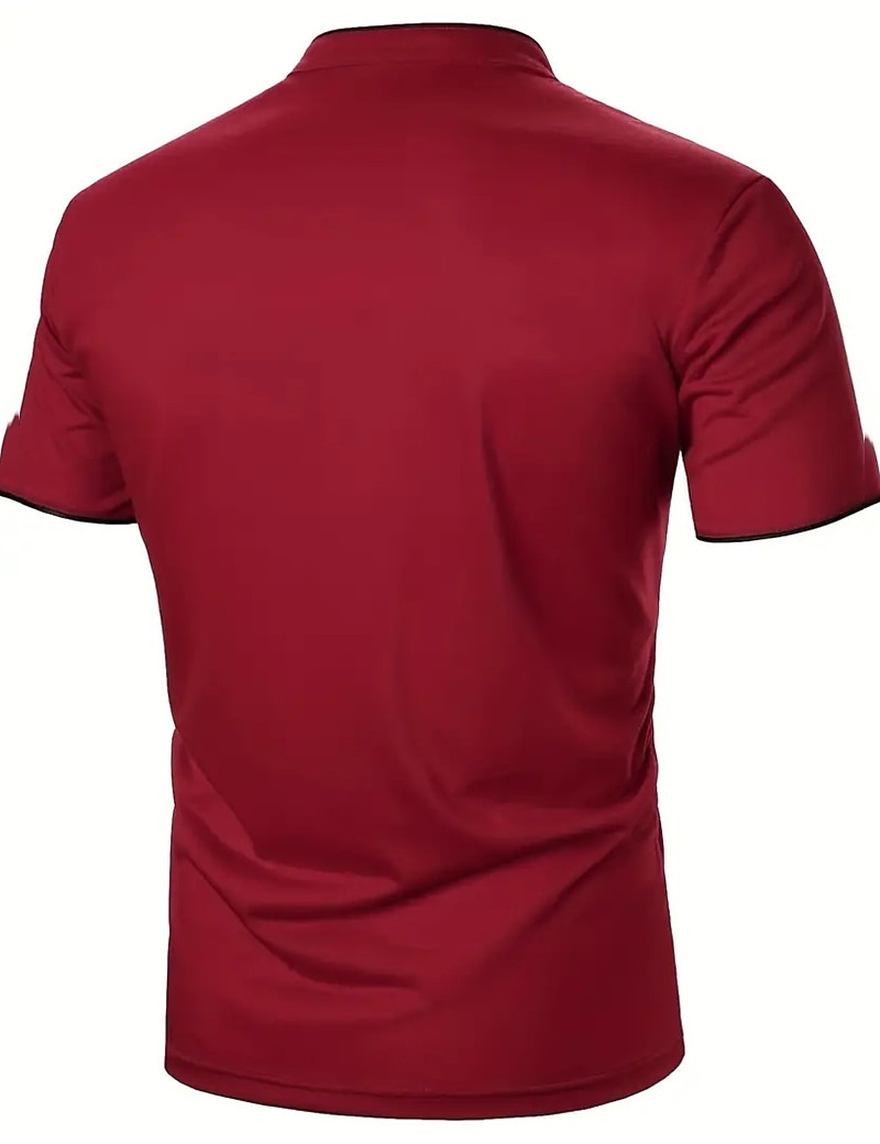 Men's Cotton Blend Polo Shirt Golf Shirt Street Casual Stand Collar Banded Collar Short Sleeve Fashion Basic Plain Classic Summer Regular Fit Navy Black White Red Cotton Blend Polo Shirt 2025 - $20.99 –P8