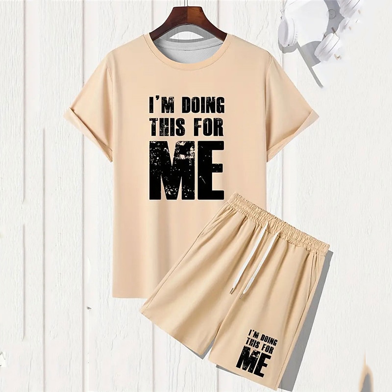 ensemble chemise graphique short et t-shirt pour hommes tenues lettre col rond vêtements vêtements impression 3D en plein air manches quotidiennes 2 pièces 2 pièces je fais ça pour l'anniversaire de de 2026 ? $26.99 –P4