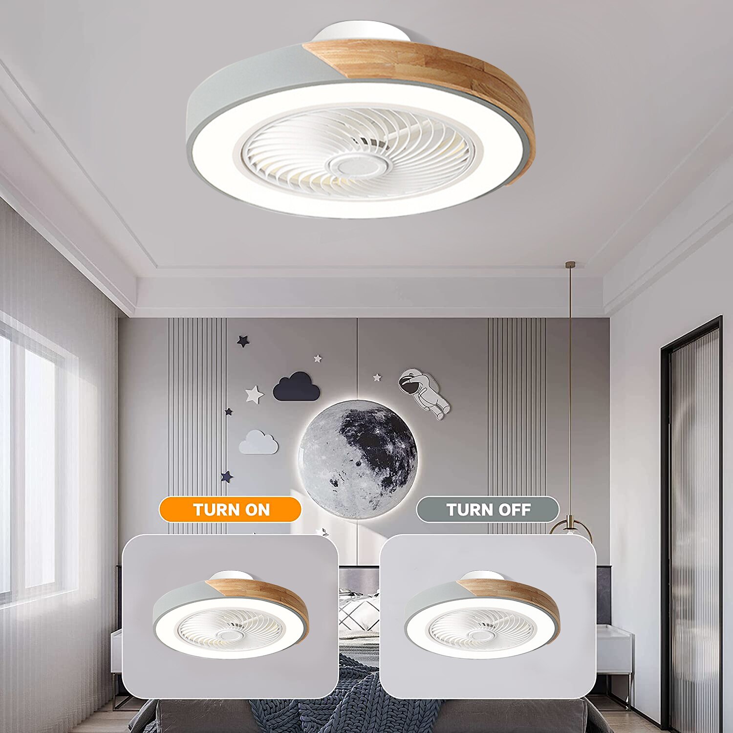 ventilateurs de plafond à led avec lumières dimmable avec contrôle à distance 20 "plafonnier encastré abat-jour en acrylique lustre chambre salon de 2025 ? $242.49 –P15