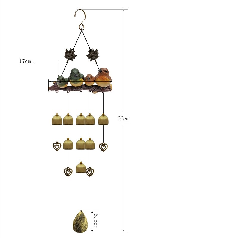 1 pc carillon éolien oiseau cardinal, carillons éoliens cloche oiseau rouge décorations extérieures ornement suspendu pour décor de jardin balcon fenêtre de 2025 ? $34.99 -P4