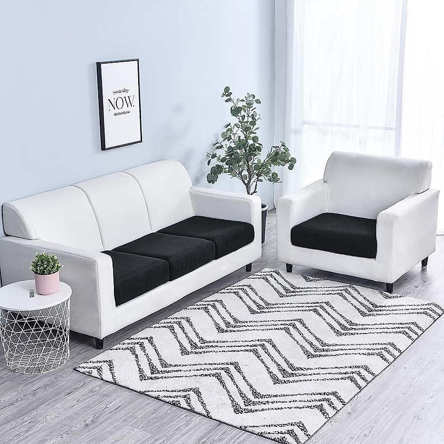 canapea extensibilă pernă scaun pernă slipcover canapea elastic fotoliu canapea fotoliu 4 sau 3 locuri gri simplu solid moale durabil lavabil 2025 - $13.99 -P17