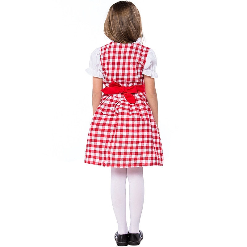 Oktoberfest dirndl Trachtenkleader Dirndl pusero Oktoberfest / Olut baijerilainen baijerilainen Wiesn Perinteinen Tyyli Niityt Tyttöjen Perinteinen tyyli kangas Toppi Leninki Esiliina 2025 - $40.99 –P5