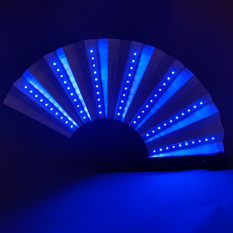 glöd fällbar led fläkt dansljus nattshow dj fluorescerande bar nattklubb fest presenter halloween dekoration färg växlande fläkt 2025 - $19.99 –P4