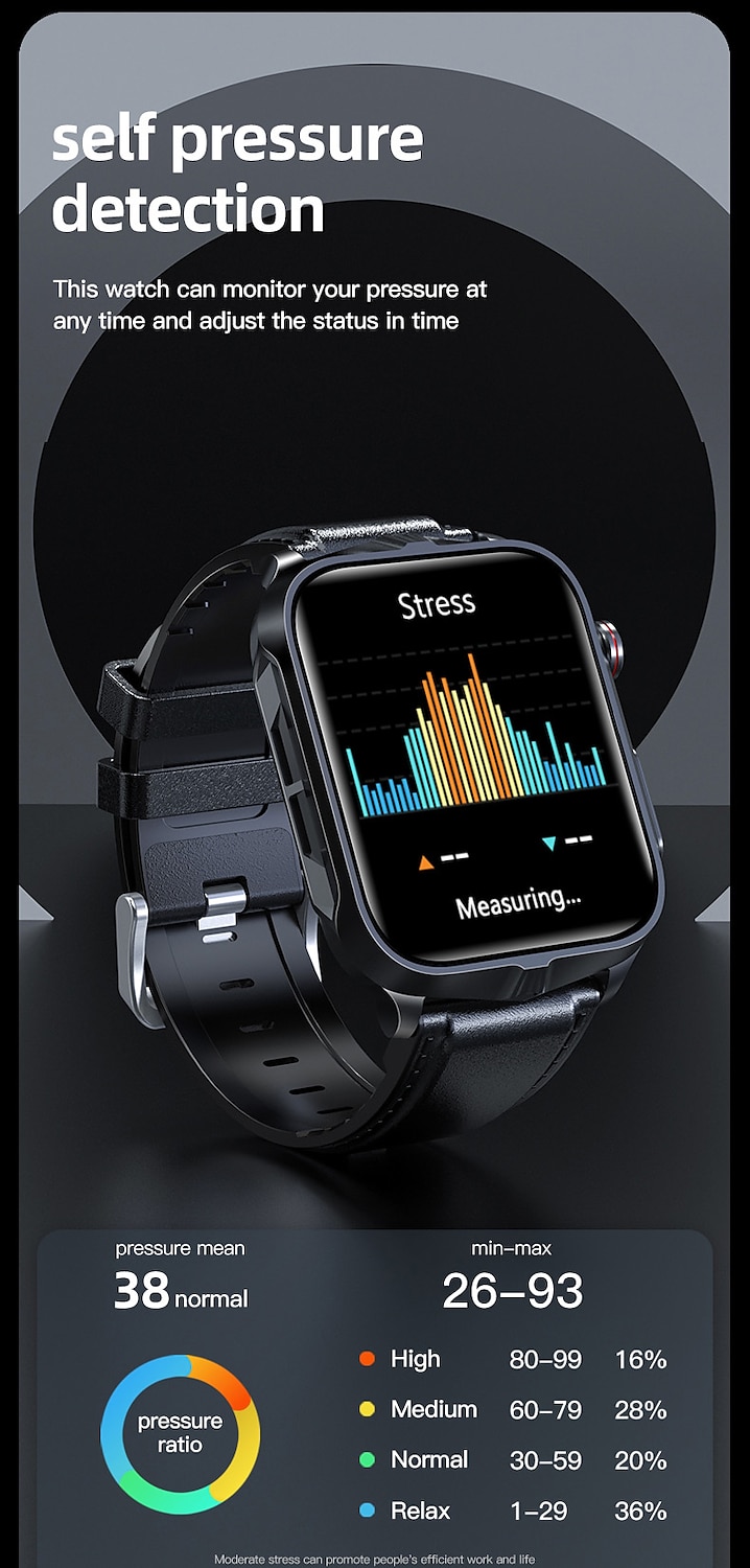 2025年 パルス理学療法 ECG 血糖値 スマートヘルスウォッチ フィットネス ランニングウォッチ Bluetooth 体温モニタリング 万歩計 Android iOS 対応 男女共用 IP68 防水  コレクション – $79.99 –P10
