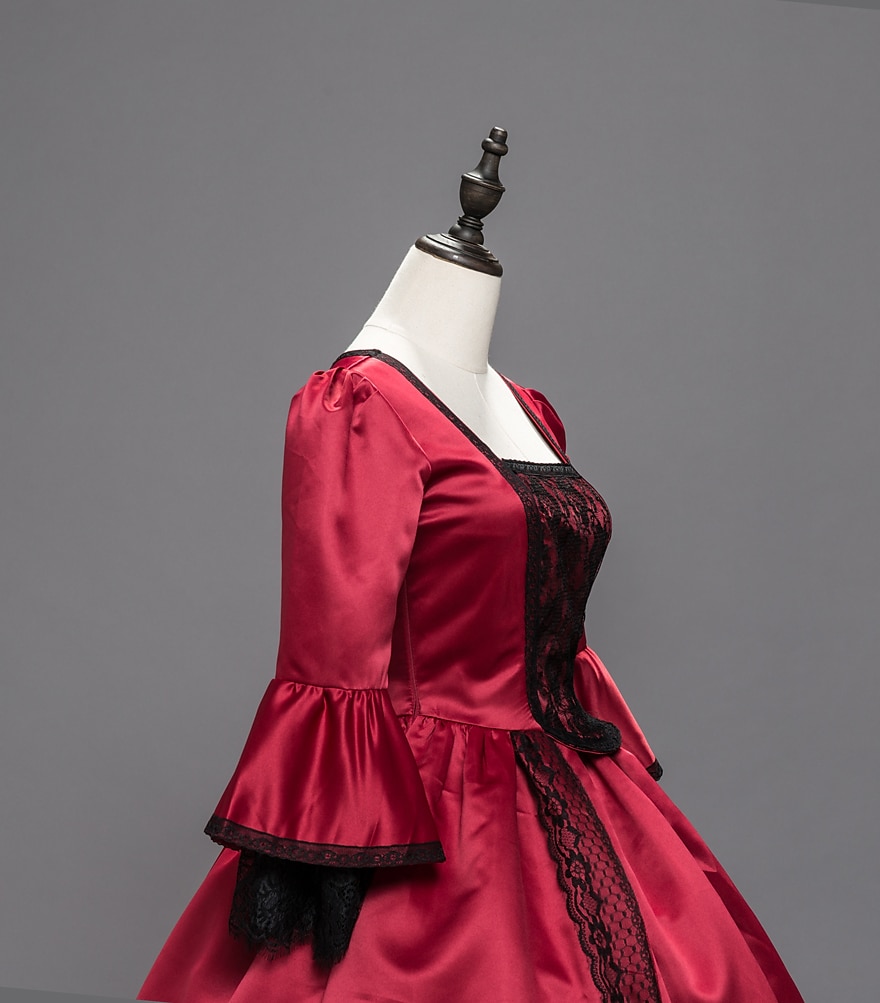 Βίντατζ Ροκοκό Βικτοριανό Μάξι Φορέματα Κοστούμι πάρτι Χορός μεταμφιεσμένων Κανονικό Juliet Σταχτοπούτα Πριγκίπισσα Σαίξπηρ Δαντέλα Πριγκίπισσα Τετράγωνη Λαιμόκοψη Φανταχτερή Φόρεμα 2026 - $131.99 –P5