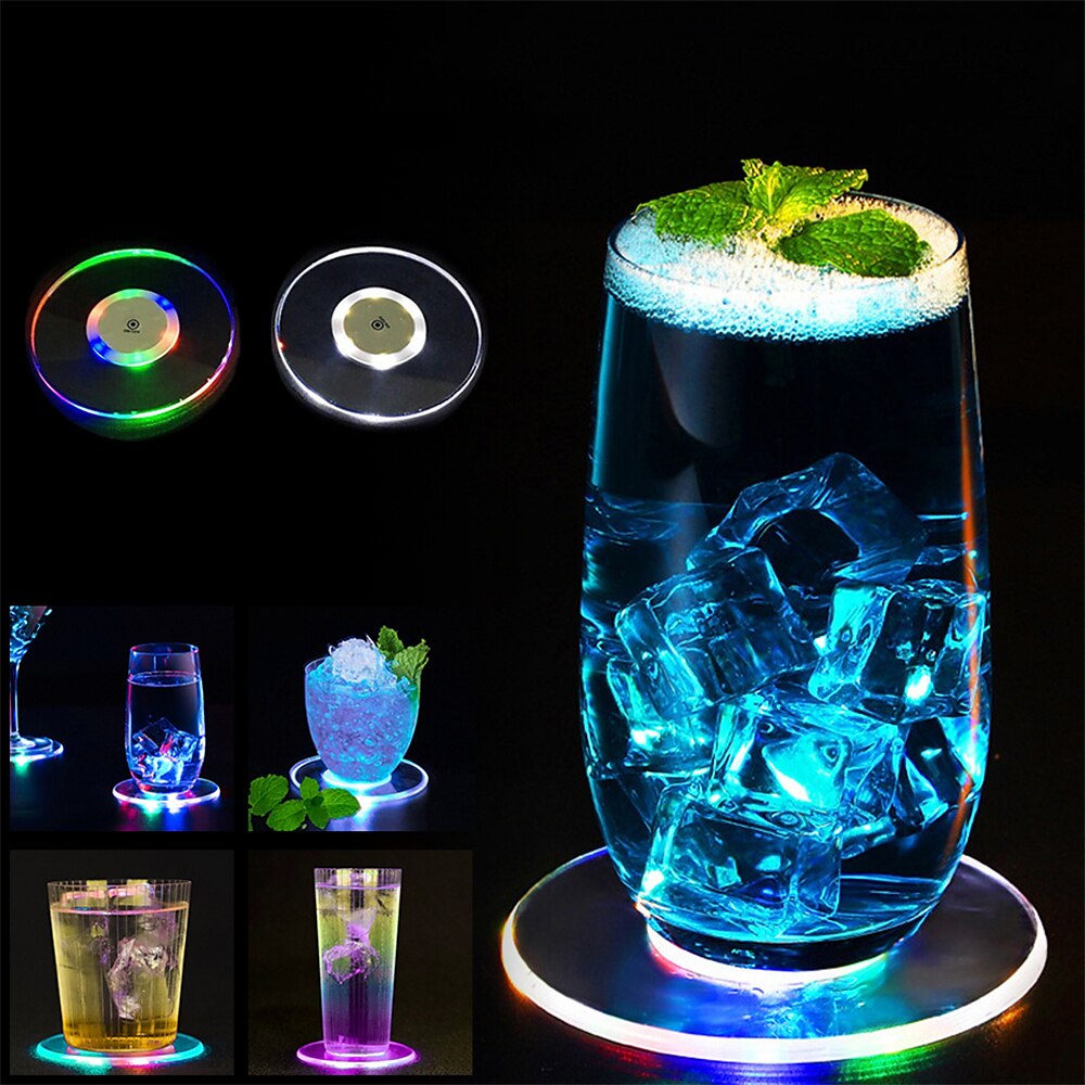 led tácek akrylový krystal podložka na jídlo kreativní držák na tácek bar dekorace světlo party atmosféra světlo kreativní noční světlo 2025 - $8.49 –P3