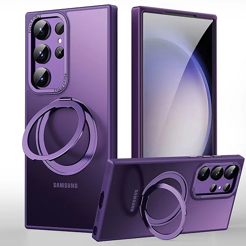 Phone Case For Samsung Galaxy S24 S23 Ultra Plus S23 S25 Ultra Magnetic Adsorption With Magsafe with Stand Holder Magnetic Full Body Protective TPU 2025 - $27.99 –P1