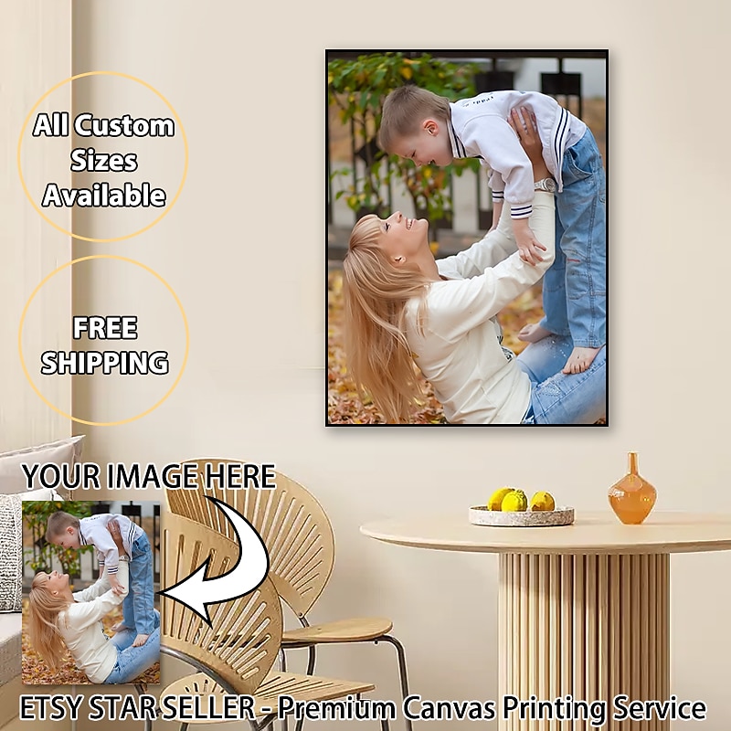Pânză personalizată de artă de perete, tipărituri și poster personalizate de portrete de familie - poster personalizat de familie 30x40cm/12''x16'' cadou personalizat de Valentine făcut la comandă 2026 - $10.99 –P7
