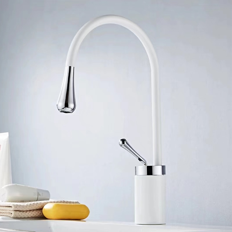 2026年 バスルームのシンクの蛇口 - 回転可 / クラシック / センターセットタイプ 電気メッキ / 塗装仕上げ デッキマウント シングルハンドルつの穴Bath Taps  コレクション – $129.99 –P18