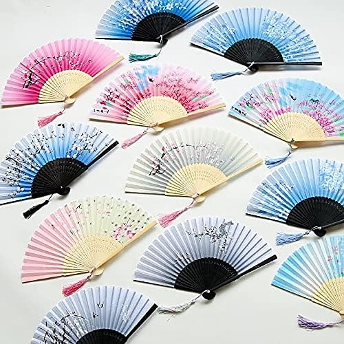 Faltfächer im Vintage-Stil, Seiden-Faltfächer, chinesisches japanisches Muster, Kunsthandwerk, Geschenk, Heimdekoration, Ornamente, Tanz-Handfächer, 17,8 cm 2025 - $9.49 –P1