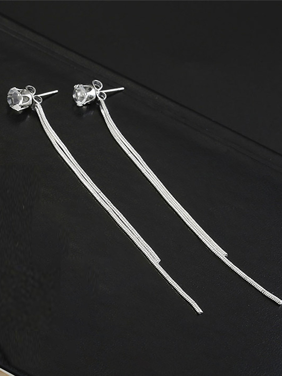 kvinners øredobber mote zirconia lang dusk polygonal diamant stud øredobber til valentinsdag, morsdag gave 2025 - $7.49 –P3