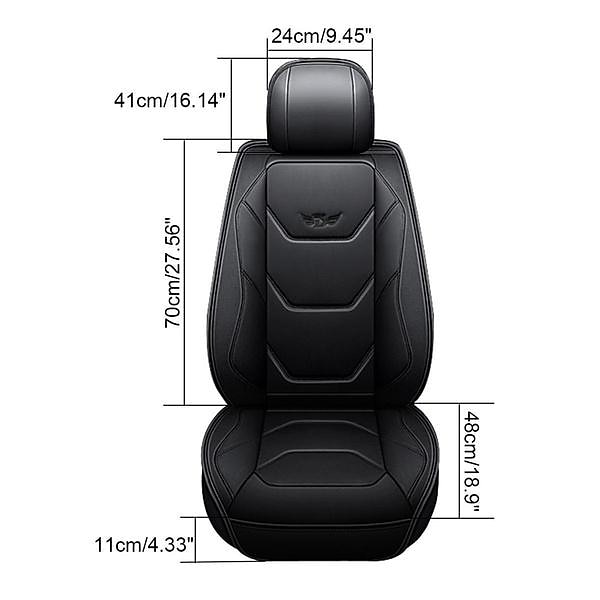 2026年 StarFire ユニバーサル5D PUレザー前カーシートカバーマット、防水、通気性カーシートプロテクター  コレクション – $61.99 –P18