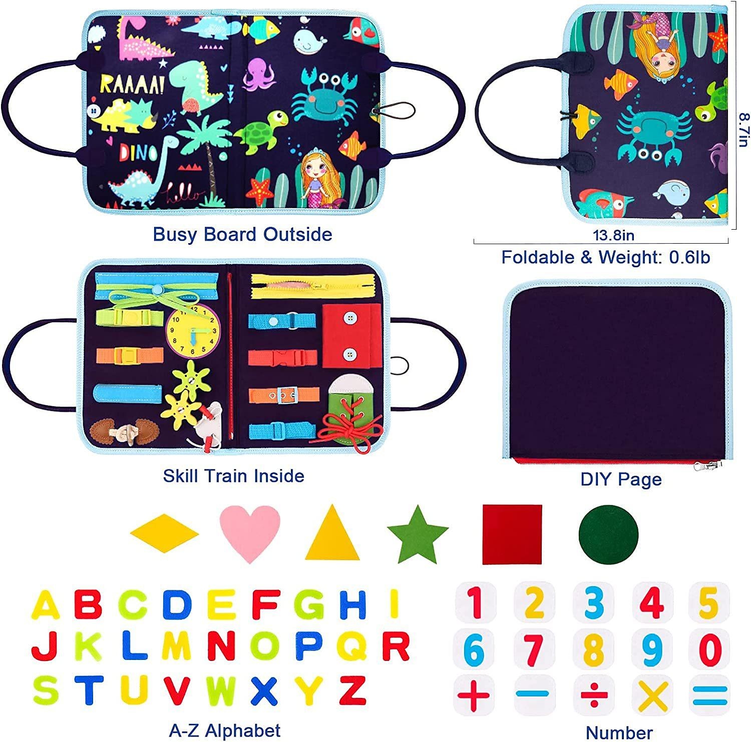 Montessori jouets montessori tableau occupé, éducation montessori se sentait tableau occupé tableau d'apprentissage éducatif pour enfants dossier multi-pages de 2025 ? $37.99 –P8