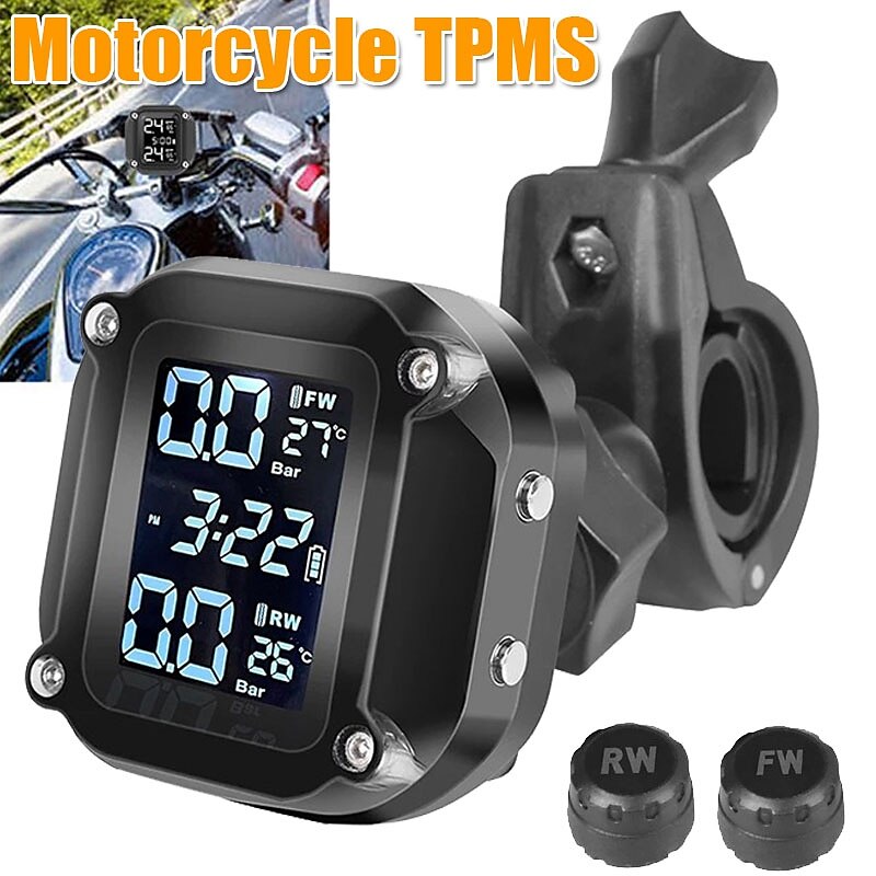 motorfiets tpms motor bandenspanning bandentemperatuurbewaking alarmsysteem met 2 externe sensoren 2025 - $49.99 –P2