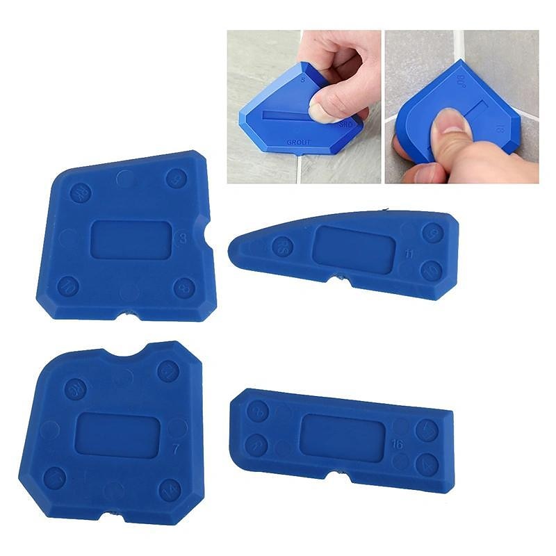 Kit d'outils de calfeutrage 4 pièces, grattoir à spatule pour épandeur de joint en silicone, outils de réparation de bords, nettoyeur de bords de carreaux de sol de 2025 ? $7.99 –P9