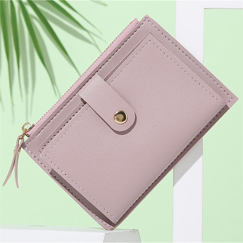Femmes Portefeuille Porte-Cartes de Crédit faux cuir Quotidien Fête Fermeture éclair Grande capacité Imperméable Léger Couleur Unie Noir Rose Claire Rouge clair de 2026 ? $9.99 –P13