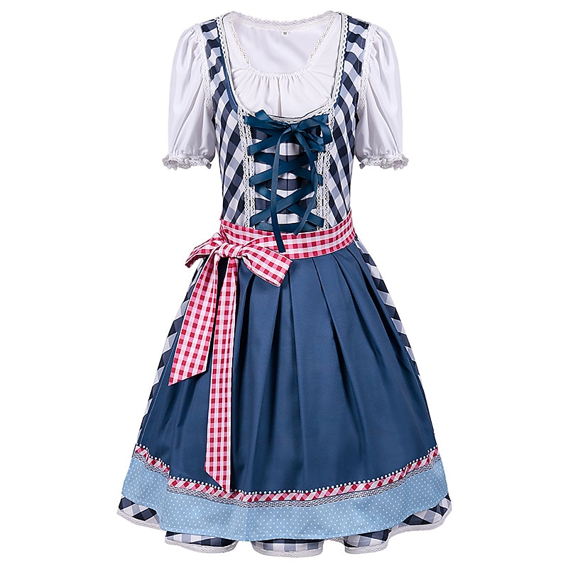 Oktoberfest Dirndl Trachtenkleader Oktoberfest / øl bayerske bayerske Wiesn Tradisjonell stil Enger Dame Tradisjonell stil klut Topp Kjole Forkle 2025 - $48.99 –P8