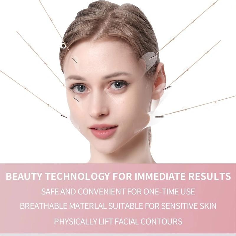 40db face lift szalagok matrica 8 fix kötéllel, azonnali v alakú face lift szalagok, face lifting szalagok dupla állát csökkentő arc ráncfoltok 2025 - $14.49 –P6