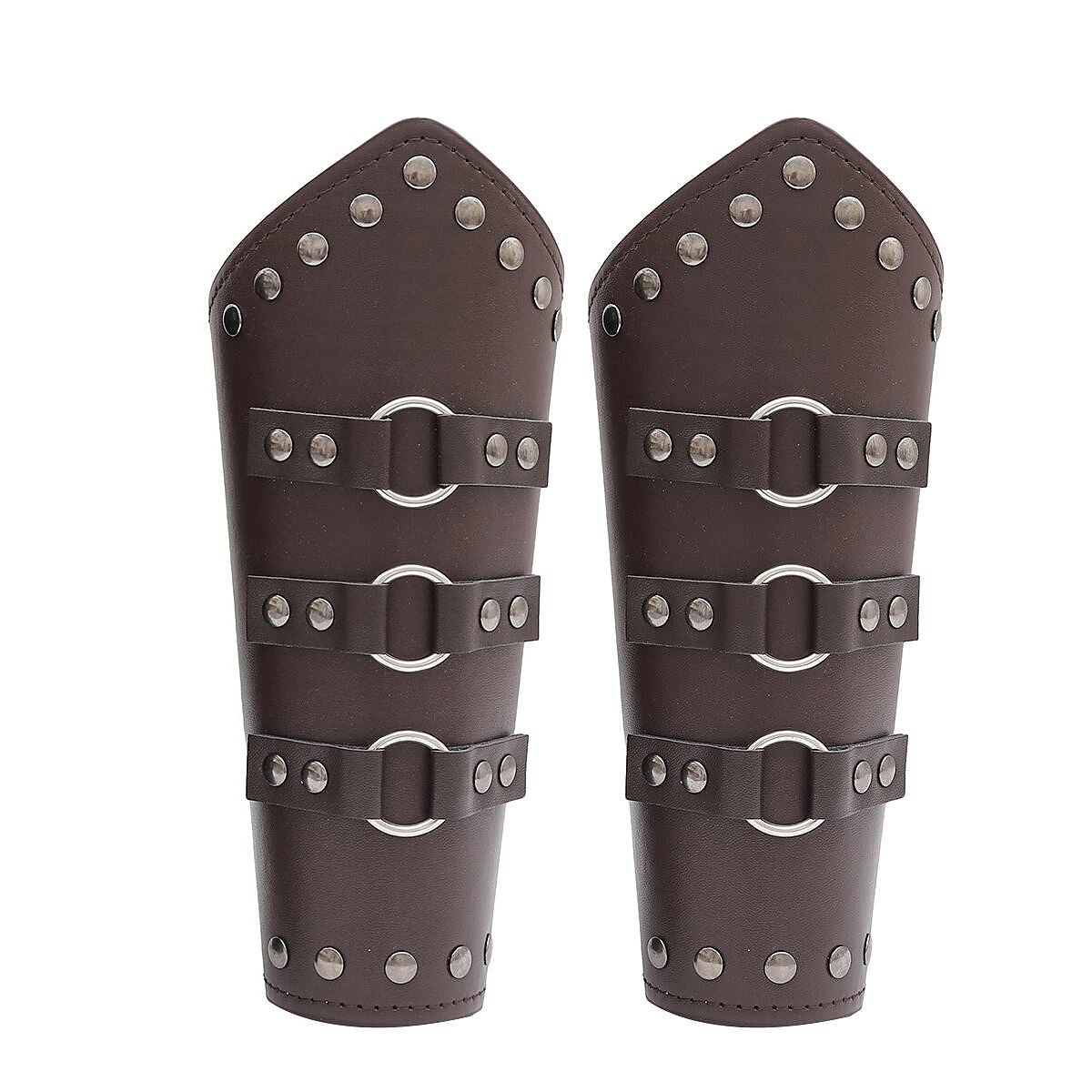 Punk & Gothic Medieval Renaissance Masquerade Wristband Ren Faire Warrior Knight Ritter Viking Drawstring Archery Men's Women's Viking Halloween Carnival Performance Stage Masquerade Adults' Bracers 2025 - $16.49 –P4